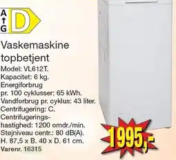 Harald Nyborg Vaskemaskine topbetjent tilbud