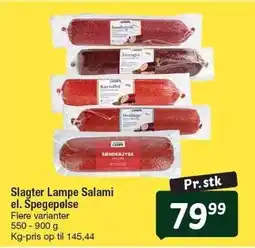 Fakta Tyskland Slagter Lampe Salami el. Spegepølse tilbud