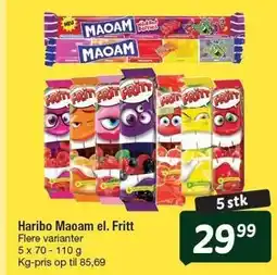 Fakta Tyskland Haribo Maoam el. Fritt tilbud