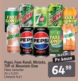 Fakta Tyskland Pepsi, Faxe Kondi, Mirinda, 7UP el. Mountain Dew tilbud