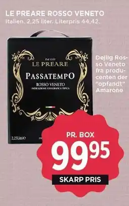 MENY LE PREARE ROSSO VENETO tilbud