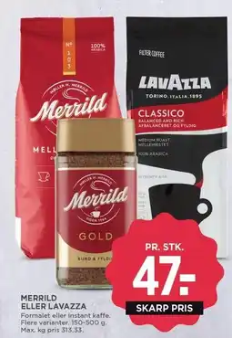MENY MERRILD ELLER LAVAZZA tilbud