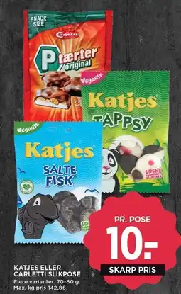 MENY KATJES ELLER CARLETTI SLIKPOSE tilbud