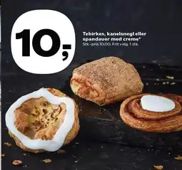 SuperBrugsen Tebirkes, kanelsnegl eller spandauer med creme tilbud