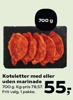 SuperBrugsen Koteletter med eller uden marinade tilbud