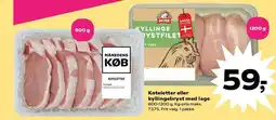 SuperBrugsen Koteletter eller kyllingebryst med lage tilbud