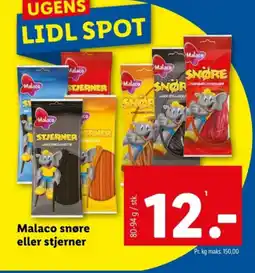 Lidl Malaco snøre eller stjerner tilbud