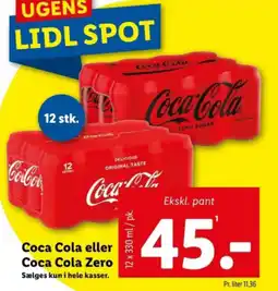 Lidl Coca Cola eller Coca Cola Zero tilbud