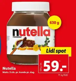 Lidl Nutella tilbud