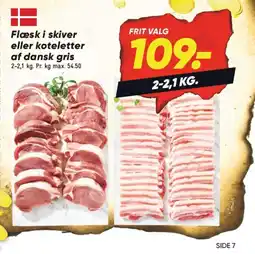 Bilka Flæsk i skiver eller koteletter af dansk gris tilbud