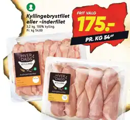 Bilka Kyllingebrystfilet eller -inderfilet tilbud