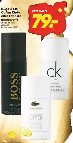 Bilka Hugo Boss, Calvin Klein eller Lacoste deodorant tilbud
