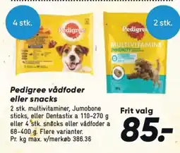 Bilka Pedigree vådfoder eller snacks tilbud