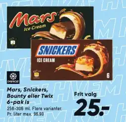 Mars, Snickers, Bounty eller Twix 6-pakis