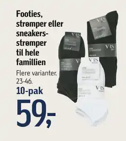 Føtex Footies, strømper eller sneakersstrømper til hele famillien tilbud