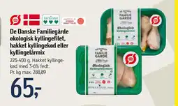 Føtex De Danske Familiegårde økologisk kyllingefilet, hakket kyllingekød eller kyllingelårmix tilbud
