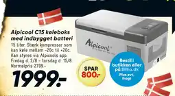 Bilka Alpicool C15 køleboks med indbygget batteri tilbud