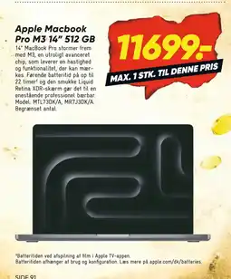 Bilka Apple Macbook Pro M3 14” 512 GB tilbud