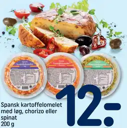 REMA 1000 Spansk kartoffelomelet med løg, chorizo eller spinat 200 g tilbud