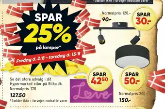 Bilka SPAR 25% på lamper tilbud
