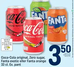 REMA 1000 Coca-Cola original, Zero sugar, Fanta exotic eller Fanta orange tilbud