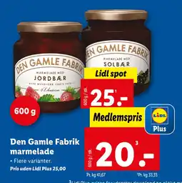 Lidl Den Gamle Fabrik marmelade tilbud