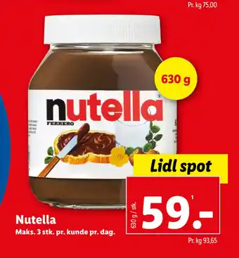 Lidl Nutella tilbud