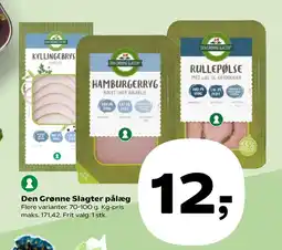 SuperBrugsen Den Grønne Slagter pålæg tilbud