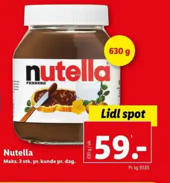 Lidl Nutella tilbud