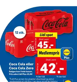 Lidl Coca Cola eller Coca Cola Zero tilbud