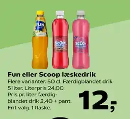 Kvickly Fun eller Scoop læskedrik tilbud