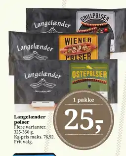 Dagli'Brugsen Langelænder pølser tilbud