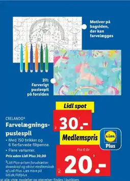 Lidl Farvelægnings- puslespil tilbud