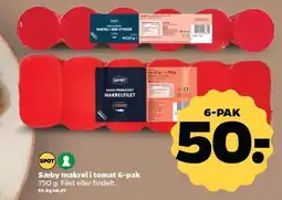 Netto Sæby makrel i tomat 6-pak tilbud
