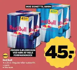 Netto Red Bull 4x25 cl tilbud
