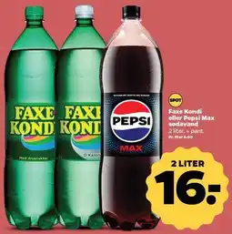 Netto Faxe Kondi eller Pepsi Max sodavand 2 liter tilbud
