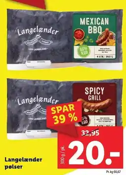 Lidl Langelænder pølser tilbud