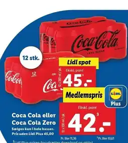 Lidl Coca Cola eller Coca Cola Zero tilbud