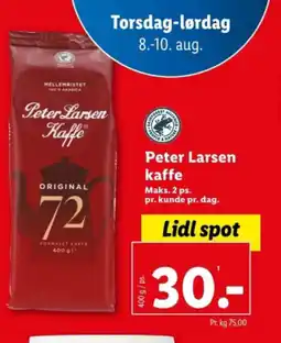 Lidl Peter Larsen Kaffe tilbud