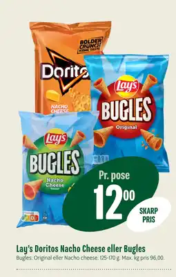 Min Købmand Lay’s Doritos Nacho Cheese eller Bugles tilbud