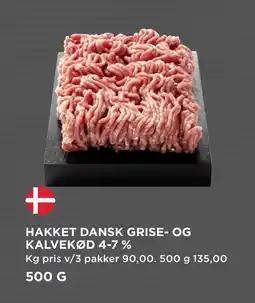 MENY HAKKET DANSK GRISE- OG KALVEKØD 4-7 % tilbud