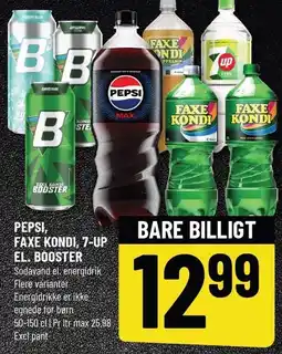 Løvbjerg PEPSI, FAXE KONDI, 7-UP EL. BOOSTER tilbud