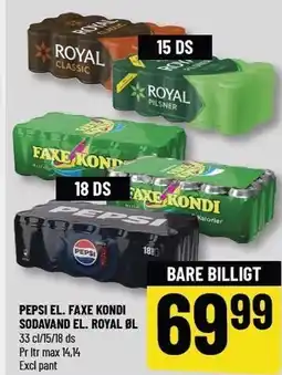 Løvbjerg PEPSI EL. FAXE KONDI SODAVAND EL. ROYAL ØL tilbud