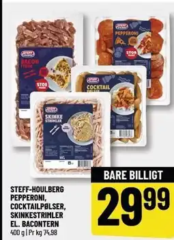Løvbjerg STEFF-HOULBERG PEPPERONI, COCKTAILPØLSER, SKINKESTRIMLER EL. BACONTERN tilbud