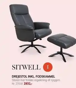 Daells Bolighus DREJESTOL INKL. FODSKAMMEL tilbud
