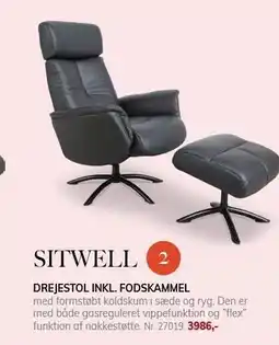 Daells Bolighus DREJESTOL INKL. FODSKAMMEL tilbud