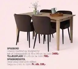 Daells Bolighus SPISEBORD ELLER SPISEBORDSSTOL tilbud