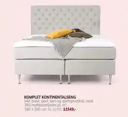 Daells Bolighus KOMPLET KONTINENTALSENG tilbud