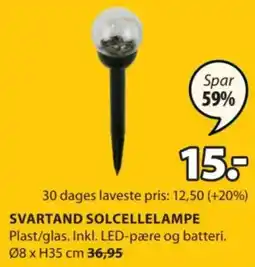 JYSK SVARTAND SOLCELLELAMPE tilbud