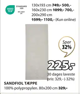 JYSK SANDFIOL TÆPPE tilbud
